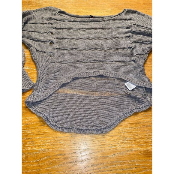 Material Girl Open Knit Gray Sweater Womens Small - Picture 4 of 6